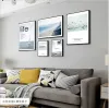 Living room decorative paintings, sofa background wall paintings, modern and simple paintings, Nordic-style wall paintings, fresh and clean combination murals details Picture